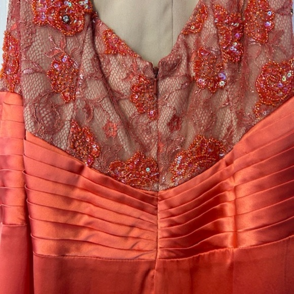 Jovani orange formal gown - Size 10 - Picture 6 of 7